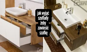 Jak wyjąć szuflady, żeby zawiesić szafkę pod umywalkę. Montaż mebli łazienkowych.