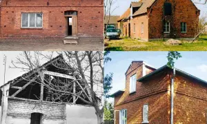 Metamorfoza starego domu: od ruiny do odnowionego budynku. Zdjęcia ukazują przemianę.