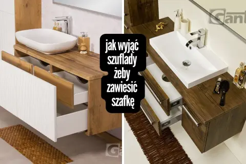 Jak wyjąć szuflady, żeby zawiesić szafkę pod umywalkę. Montaż mebli łazienkowych.
