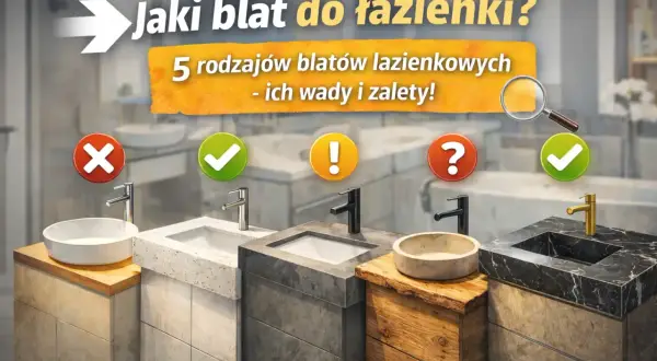 Jaki blat do łazienki wybrać? Pięć rodzajów blatów łazienkowych, ich wady i zalety.
