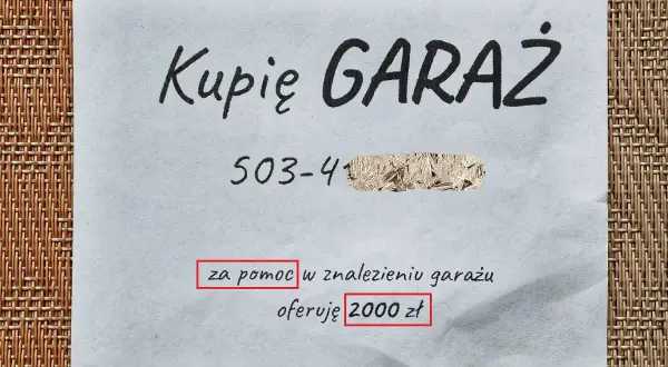Ktoś szuka projektu domu z garażem w piwnicy, oferuje 2000 zł za pomoc w znalezieniu.