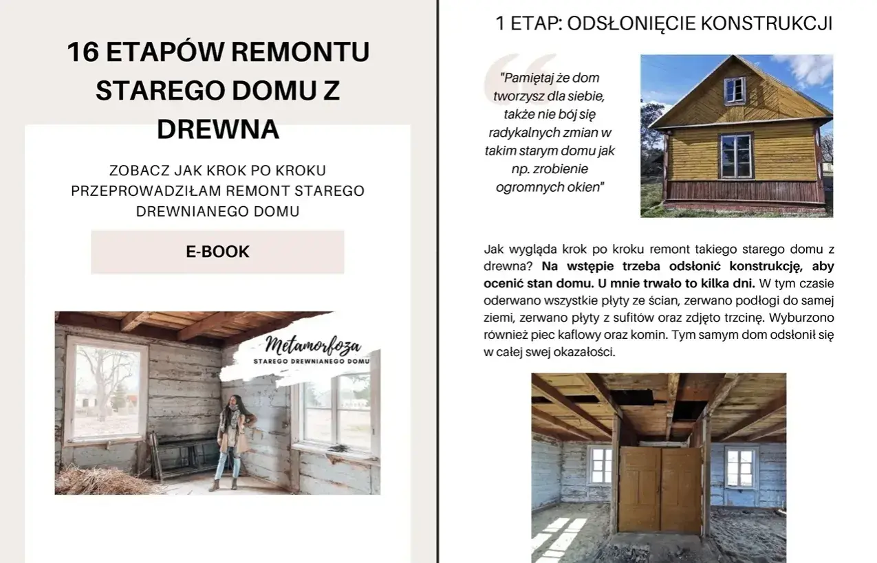 Remont starego domu z drewna: odsłonięcie konstrukcji. Zobacz, jak krok po kroku przebiegał remont drewnianego domu.