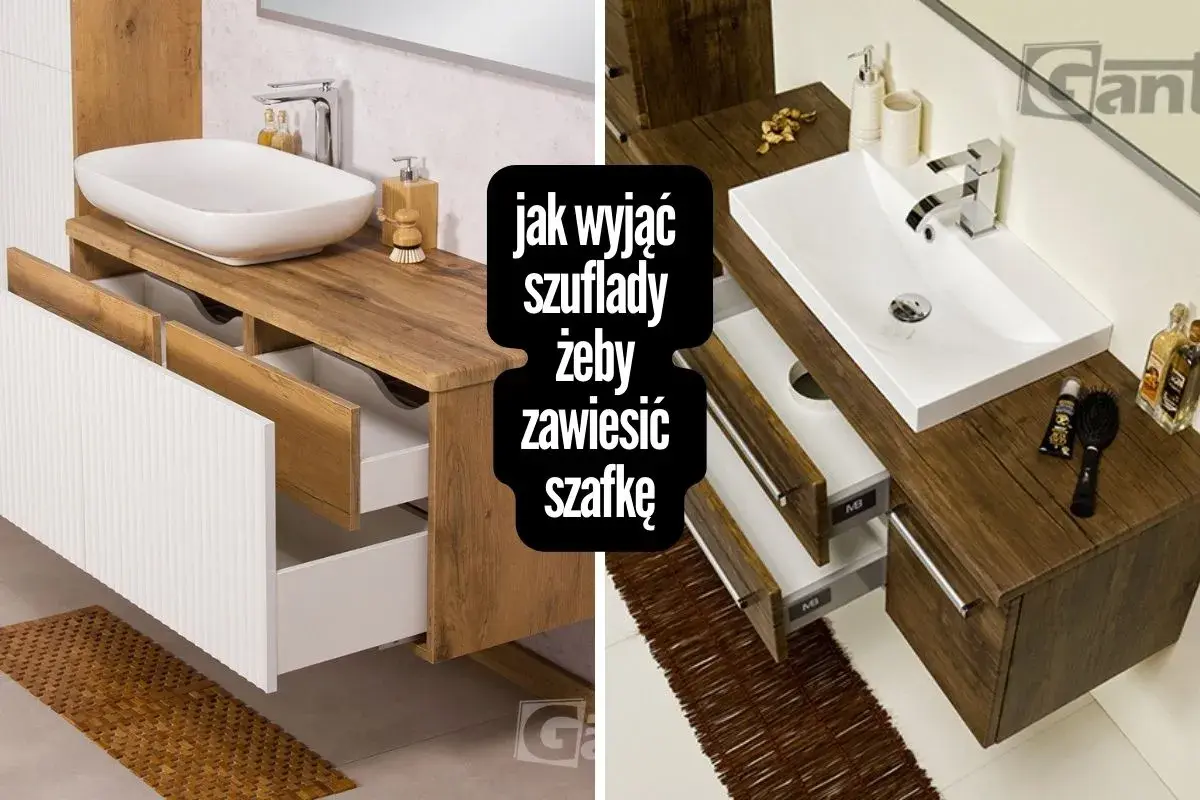 Jak wyjąć szuflady, żeby zawiesić szafkę pod umywalkę. Montaż mebli łazienkowych.
